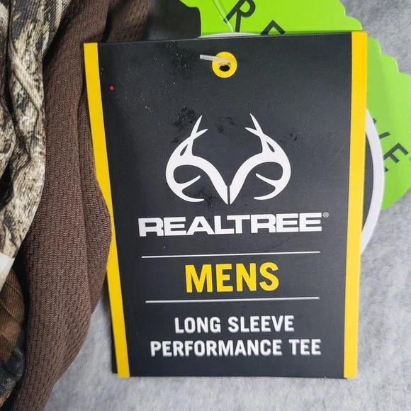 Realtree Long Sleeve Performance Hunting Tee Shirt Mens Small Black, Camo UPF 30 - Picture 2 of 16